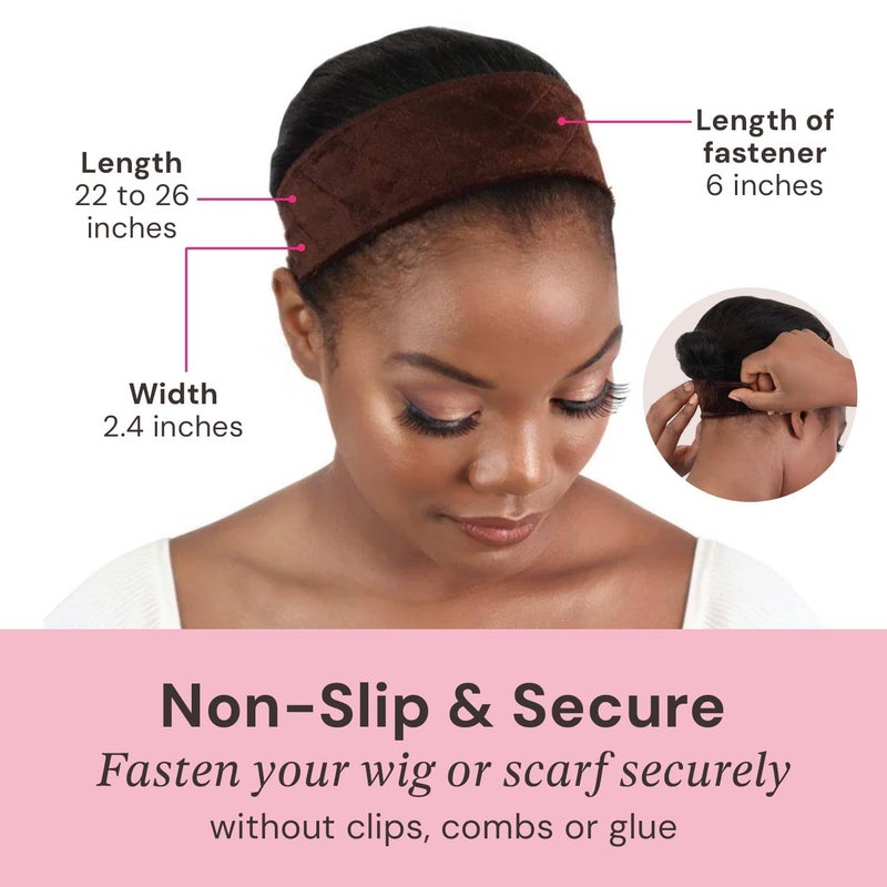 MILANO COLLECTION WiGrip, The Original Comfort Non Slip Wig Grip Band, Adjustable Wig Band for Glueless Support, Tension-Free, One Size Fits All, Chocolate Brown, 1 Pack - Image 4